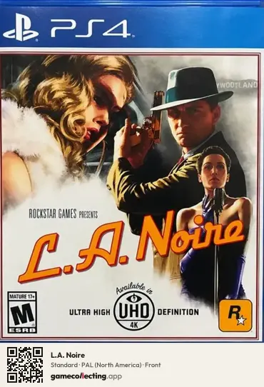L.A. Noire PlayStation 4, North America box front