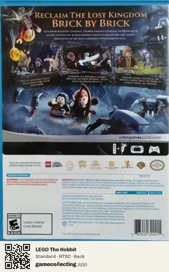 LEGO The Hobbit Nintendo Wii U, NTSC box back