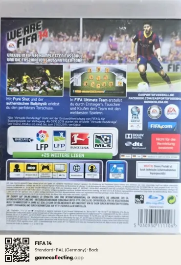 FIFA 14 PlayStation 3, Germany box back