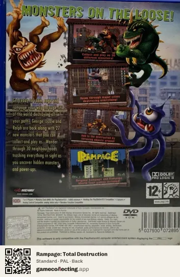 Rampage: Total Destruction PlayStation 2, PAL box back