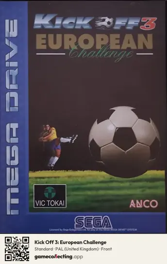 Kick Off 3: European Challenge Sega Mega Drive / Genesis, United Kingdom box front