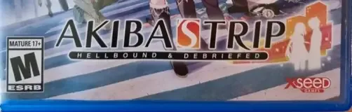 Akiba's Trip: Hellbound & Debriefed, the ESRB box on its front