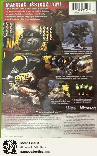 MechAssault Xbox, PAL box back
