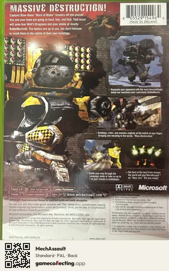 MechAssault Xbox, PAL box back