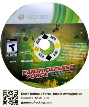Earth Defense Force: Insect Armageddon Xbox 360, NTSC disc
