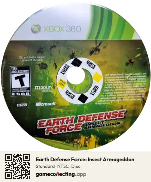 Earth Defense Force: Insect Armageddon Xbox 360, NTSC disc