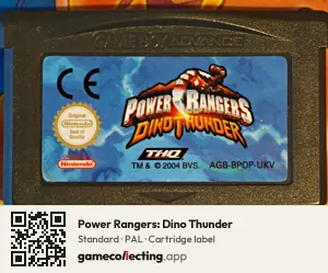 Power Rangers: Dino Thunder Game Boy Advance, PAL cartridge label