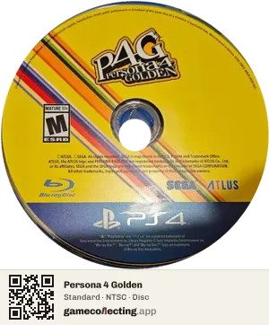 Persona 4 Golden PlayStation 4, NTSC disc