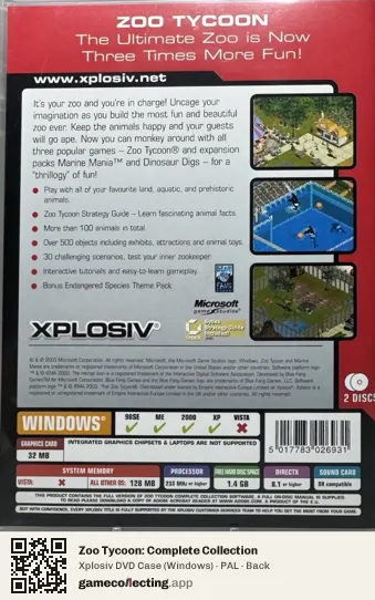 Zoo Tycoon: Complete Collection Computer, PAL box back