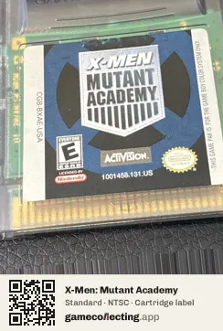 X-Men: Mutant Academy Game Boy Color, NTSC cartridge label
