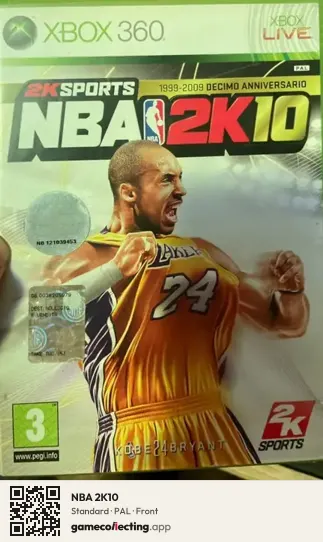 NBA 2K10 Xbox 360, PAL box front