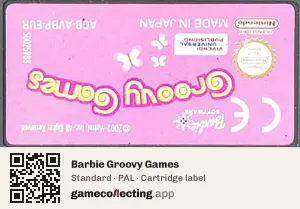 Barbie Groovy Games Game Boy Advance, PAL cartridge label