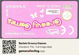 Barbie Groovy Games Game Boy Advance, PAL cartridge label