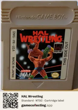 HAL Wrestling Game Boy, NTSC cartridge label