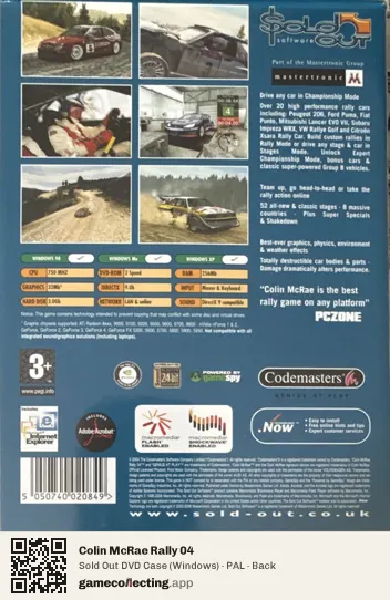 Colin McRae Rally 04 Computer, PAL box back