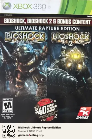 BioShock: Ultimate Rapture Edition Xbox 360, NTSC box front