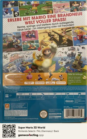 Super Mario 3D World Nintendo Wii U, Germany box back