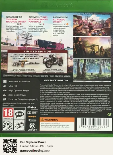 Far Cry New Dawn Xbox One, PAL box back