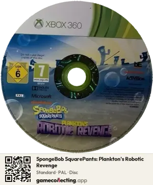 SpongeBob SquarePants: Plankton's Robotic Revenge Xbox 360, PAL disc
