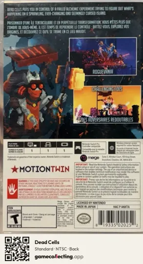 Dead Cells Nintendo Switch, NTSC box back