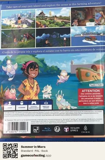 Summer in Mara PlayStation 4, PAL box back