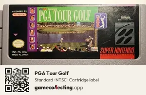 PGA Tour Golf Super Nintendo Entertainment System, NTSC cartridge label