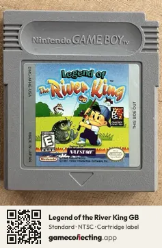 Legend of the River King GB Game Boy, NTSC cartridge label