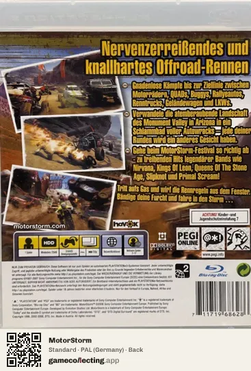 MotorStorm PlayStation 3, Germany box back