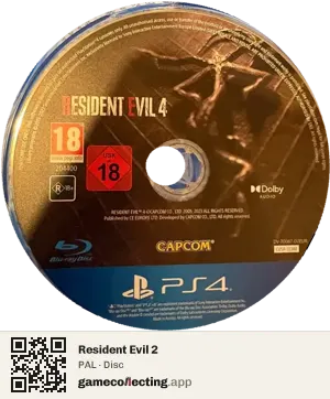 Resident Evil 2 PlayStation 4, PAL disc