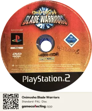 Onimusha Blade Warriors PlayStation 2, PAL disc