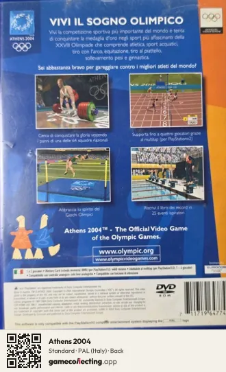 Athens 2004 PlayStation 2, Italy box back