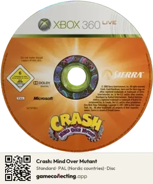 Crash: Mind Over Mutant Xbox 360, PAL disc