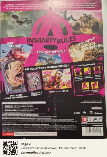 Rage 2 Computer, Germany box back