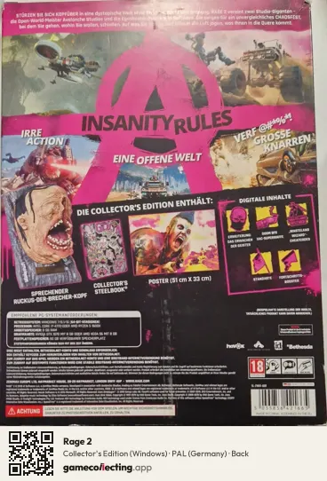 Rage 2 Computer, Germany box back