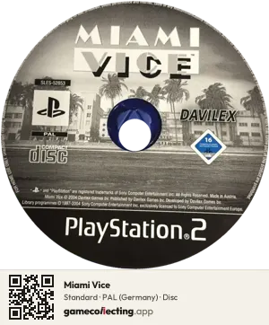 Miami Vice PlayStation 2, PAL disc
