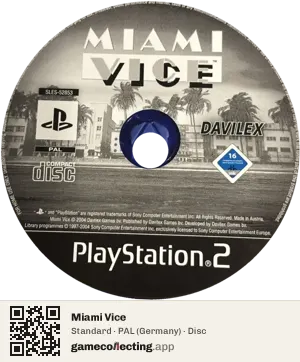 Miami Vice PlayStation 2, PAL disc