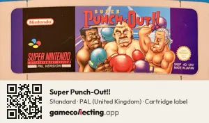 Super Punch-Out!! Super Nintendo Entertainment System, PAL cartridge label