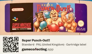 Super Punch-Out!! Super Nintendo Entertainment System, PAL cartridge label