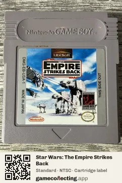 Star Wars: The Empire Strikes Back Game Boy, NTSC cartridge label