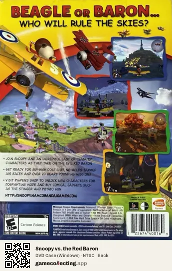 Snoopy vs. the Red Baron Computer, NTSC box back