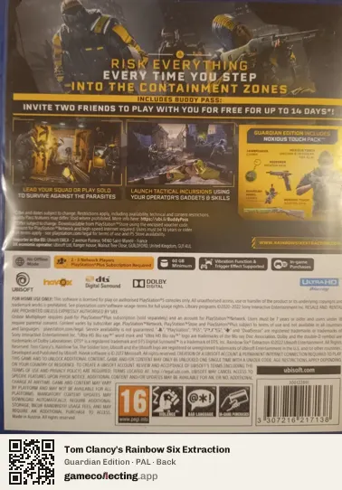 Tom Clancy's Rainbow Six Extraction PlayStation 5, PAL box back