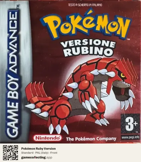 Pokémon Ruby Version Game Boy Advance, Italy box front