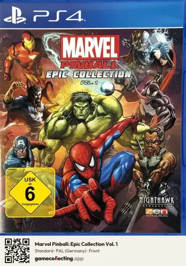 Marvel Pinball: Epic Collection Vol. 1 PlayStation 4, Germany box front