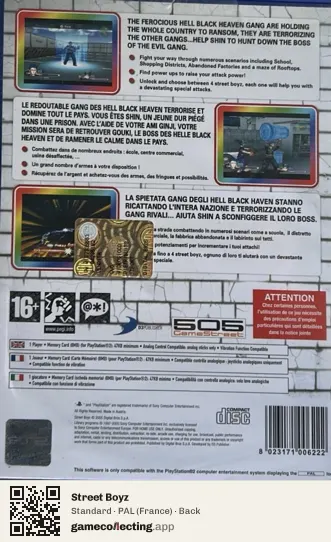 Street Boyz PlayStation 2, France box back