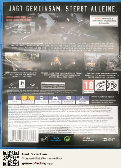 Hunt: Showdown PlayStation 4, Germany box back