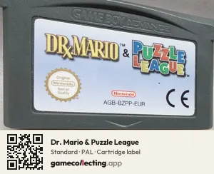 Dr. Mario & Puzzle League Game Boy Advance, PAL cartridge label
