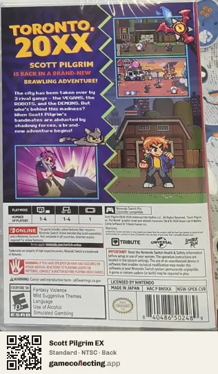 Scott Pilgrim EX Nintendo Switch, NTSC box back