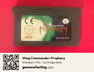 Wing Commander: Prophecy Game Boy Advance, PAL cartridge label