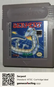 Serpent Game Boy, NTSC cartridge label