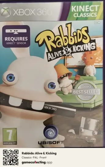 Rabbids: Alive & Kicking Xbox 360, PAL box front